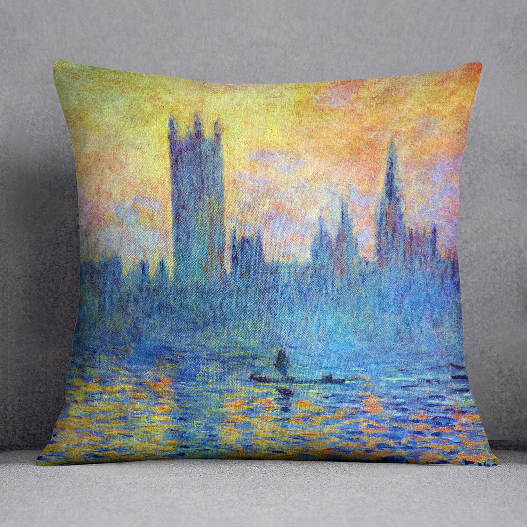 Main London Parliament in Winter by Monet Cushion image