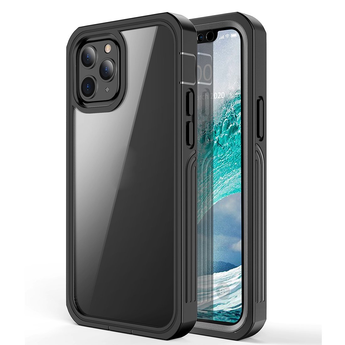 Main AMZER CRUSTA™ Rugged Tempered Glass Case for iPhone 12 Pro Max - Black image