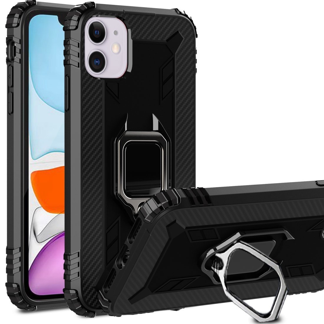 Main AMZER Sainik Case With 360° Magnetic Ring Holder for iPhone 12 Pro image