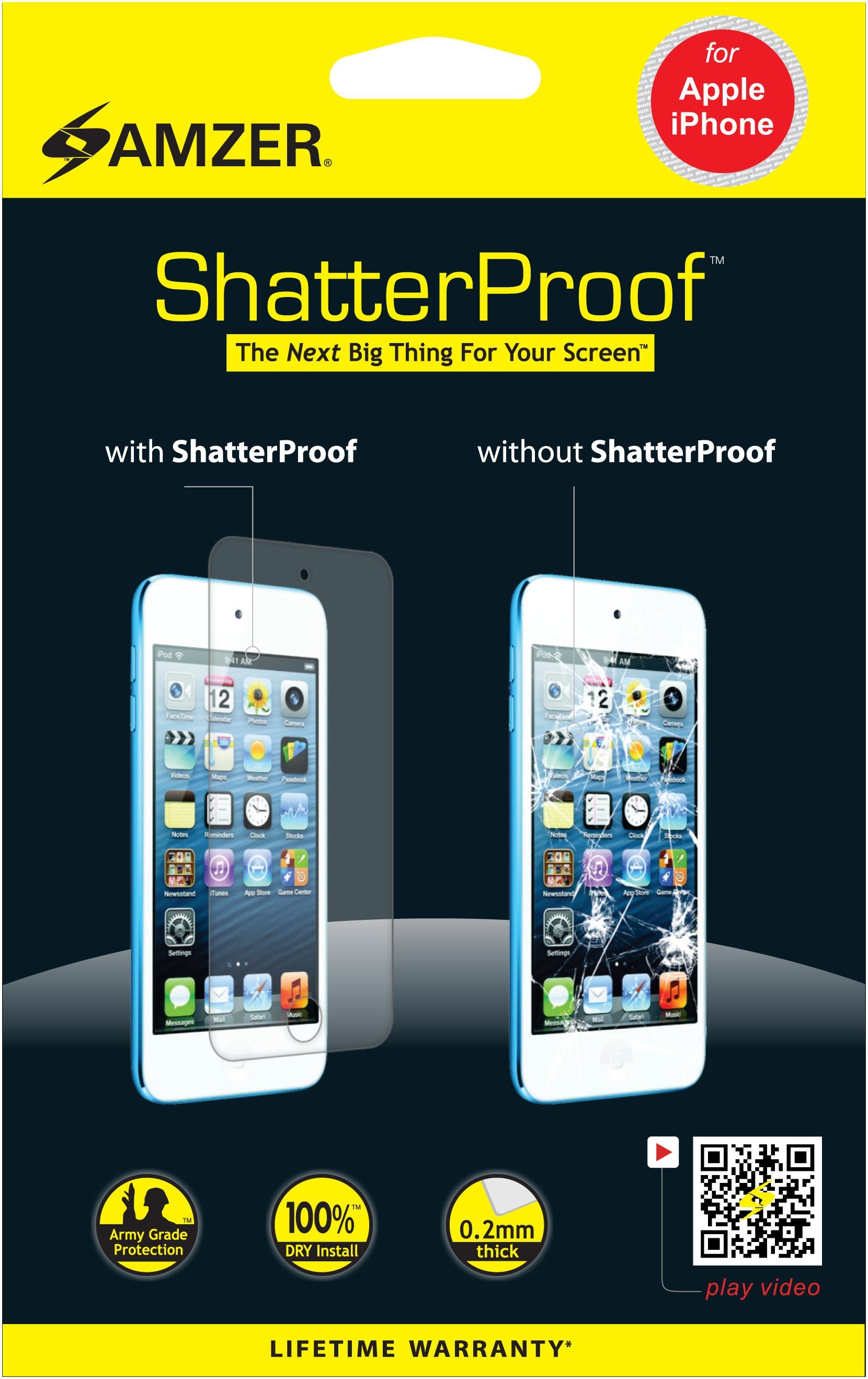 Main AMZER ShatterProof Screen Protector for iPhone 12 mini - Front image