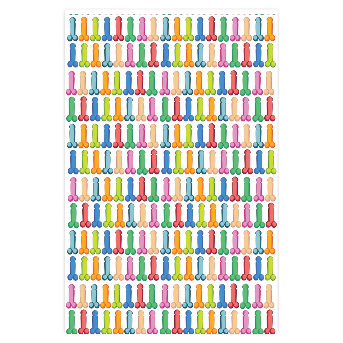 Pattern of multicolored cartoon penises.