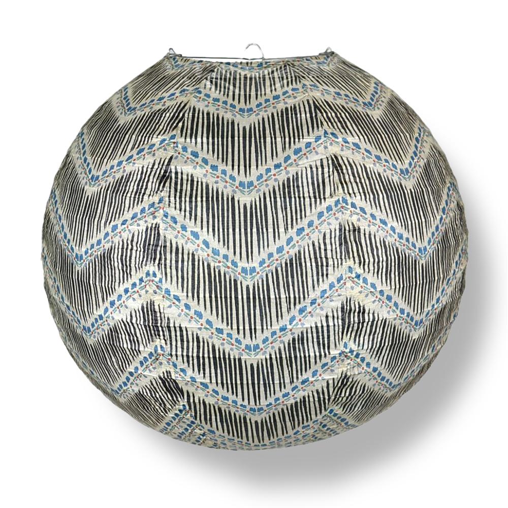 14 Inch Bohemian Brush Chevron Patterned Premium Paper Lantern, showcasing a stylish design perfect for events.