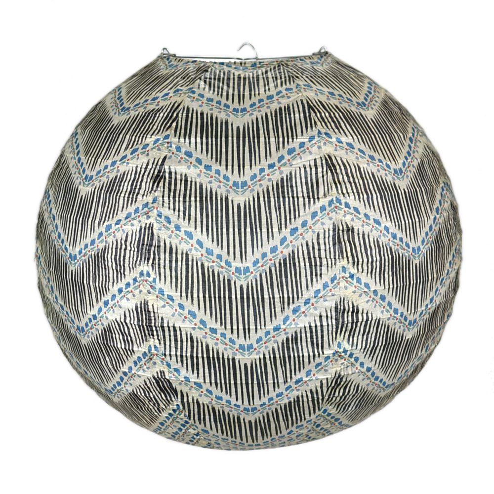 14 Inch Bohemian Brush Chevron Patterned Premium Paper Lantern, showcasing a stylish design perfect for events.