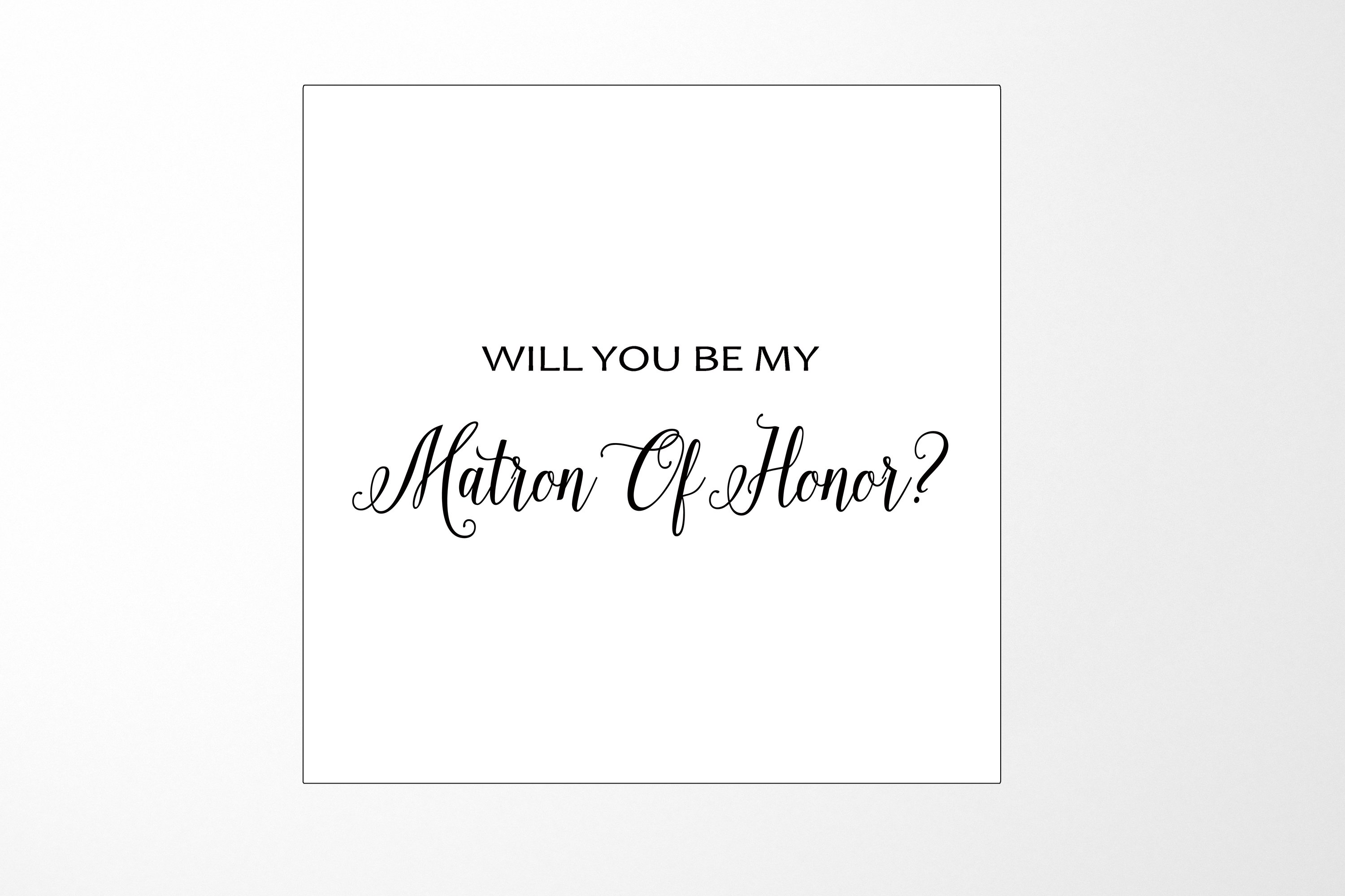 Elegant white proposal box with metallic writing, available in three sizes for gifting.