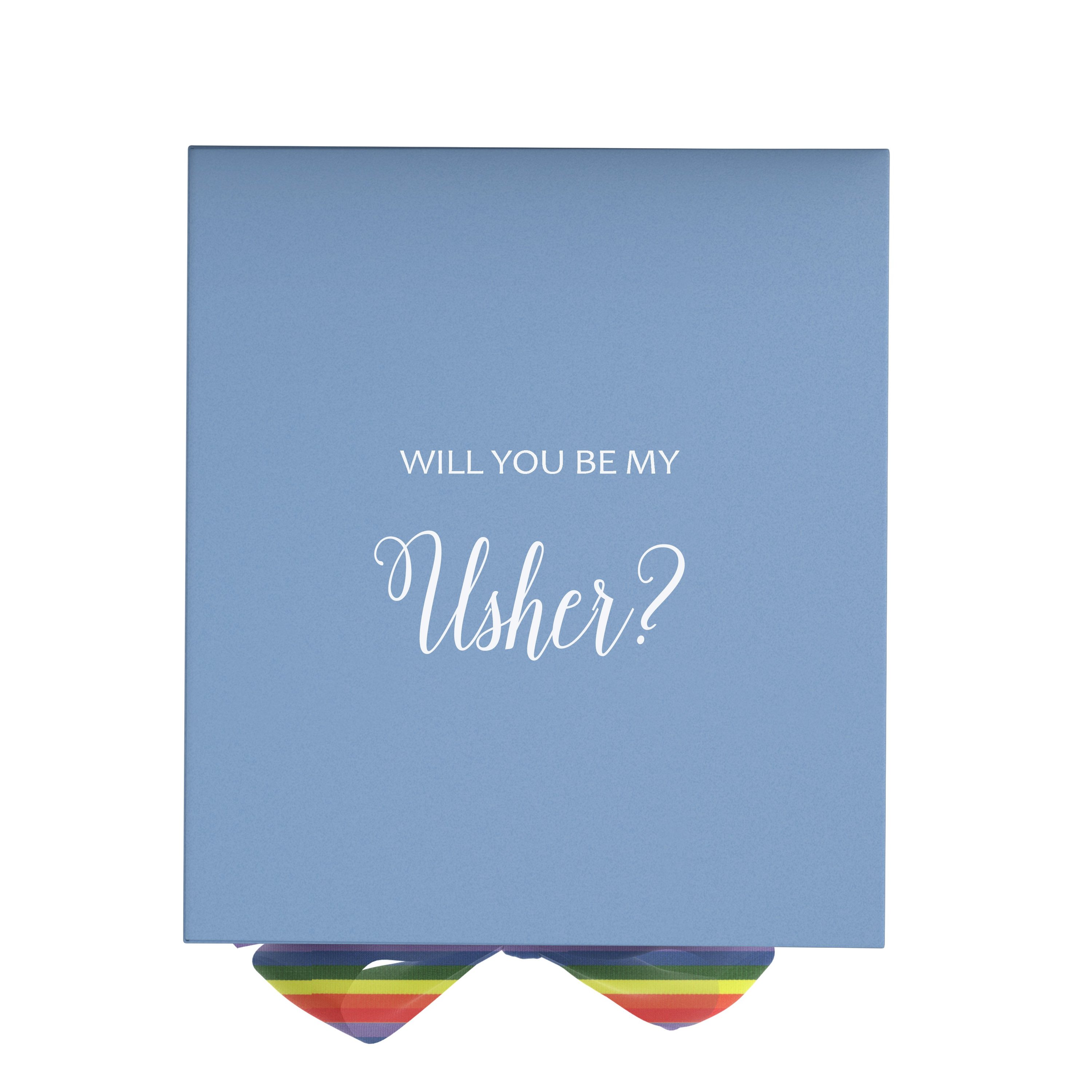 Blue 'Will You Be My Usher?' card
