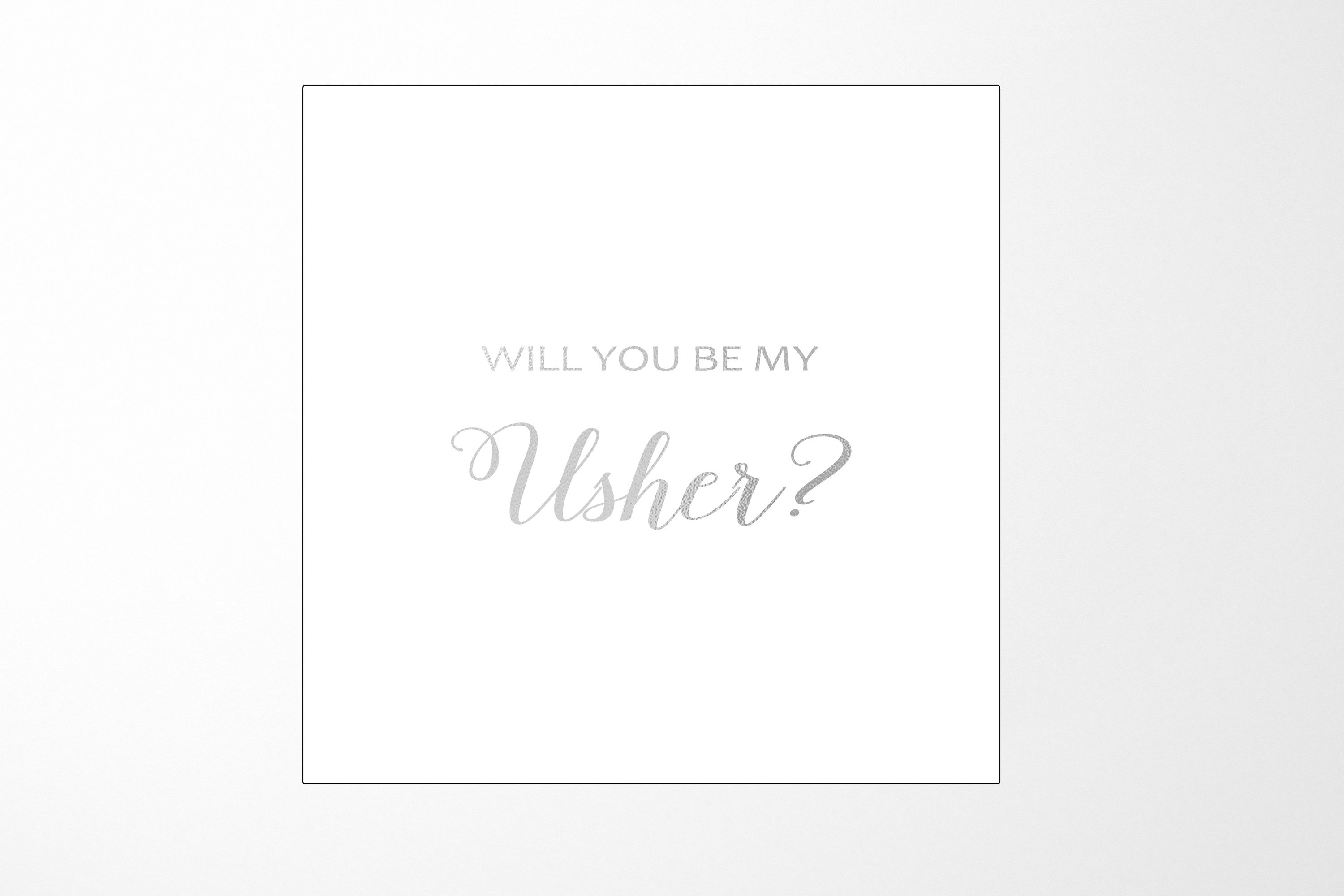 White proposal box with metallic writing on the lid, featuring a minimalist design without borders or ribbons.