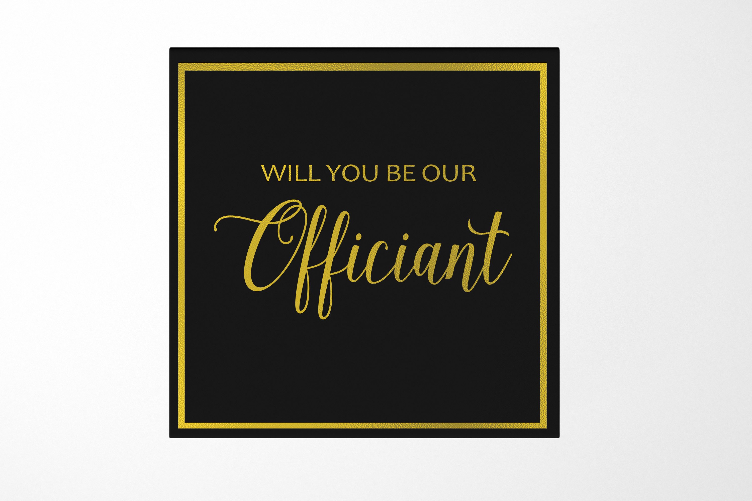 Elegant black proposal box with metallic writing, showcasing a sleek design without ribbon.