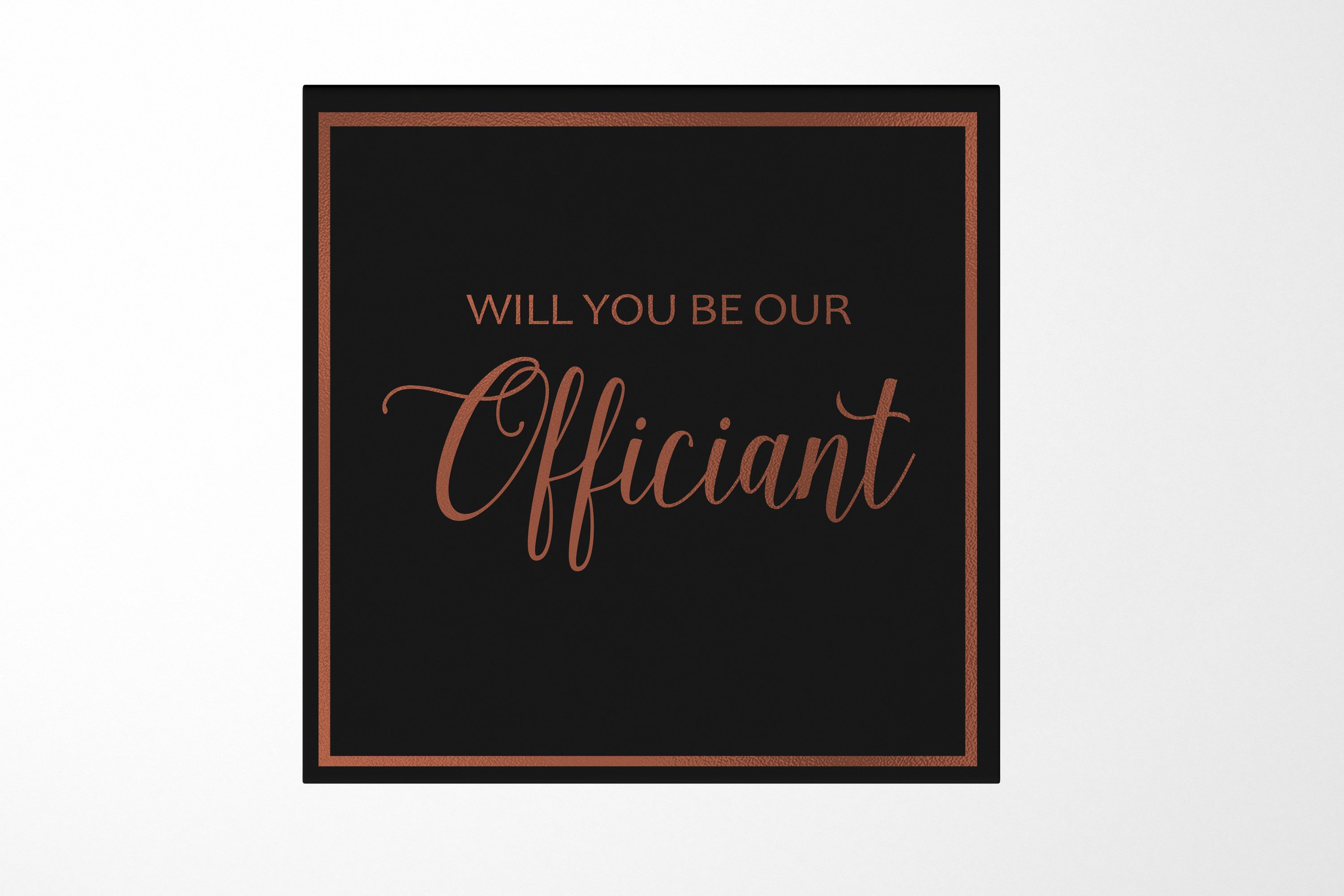 Elegant black proposal box with metallic writing, showcasing a sleek design without ribbon.