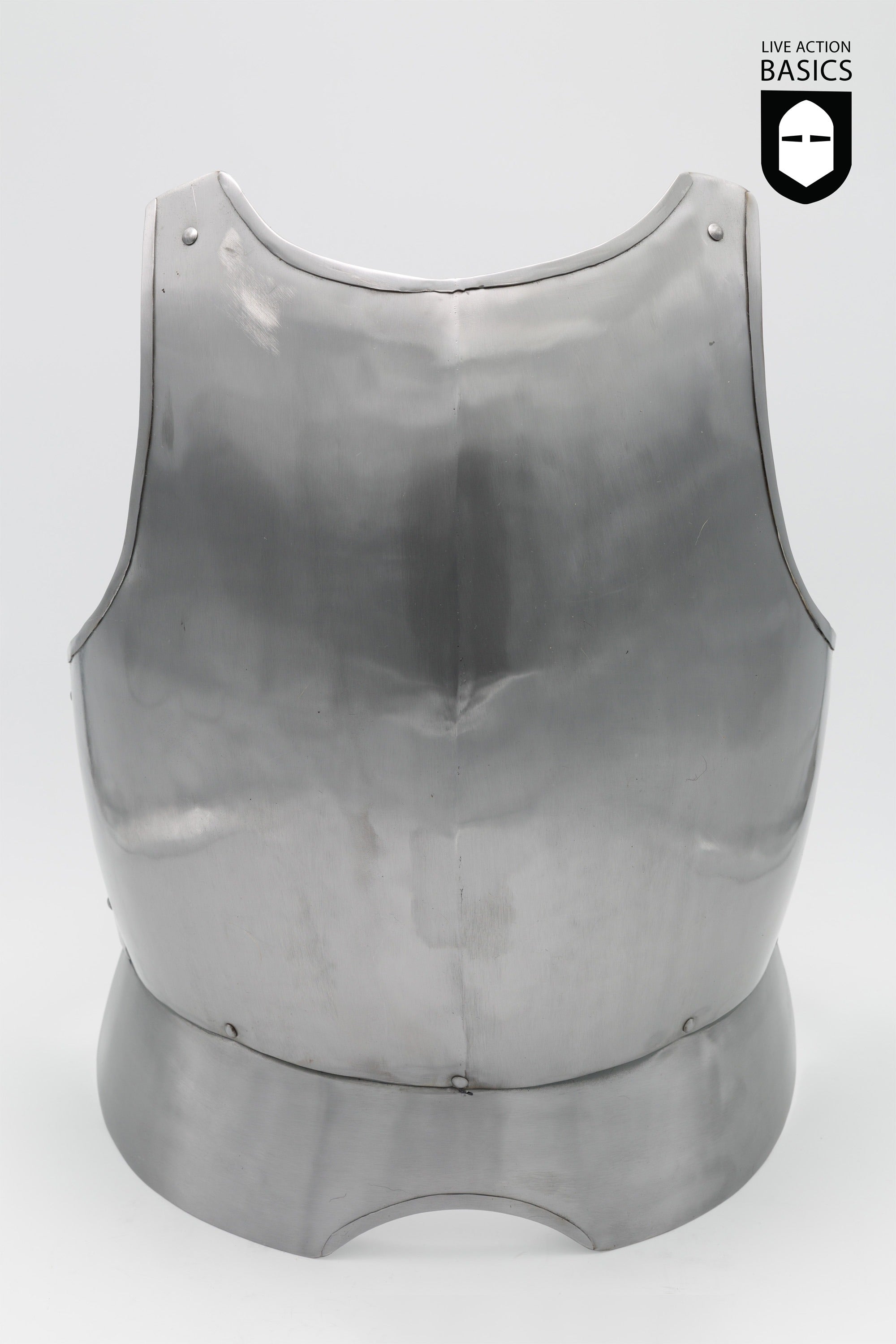 Basic Breastplate made of mild steel, featuring adjustable straps and buckles for secure fit, designed for torso protection in battle.