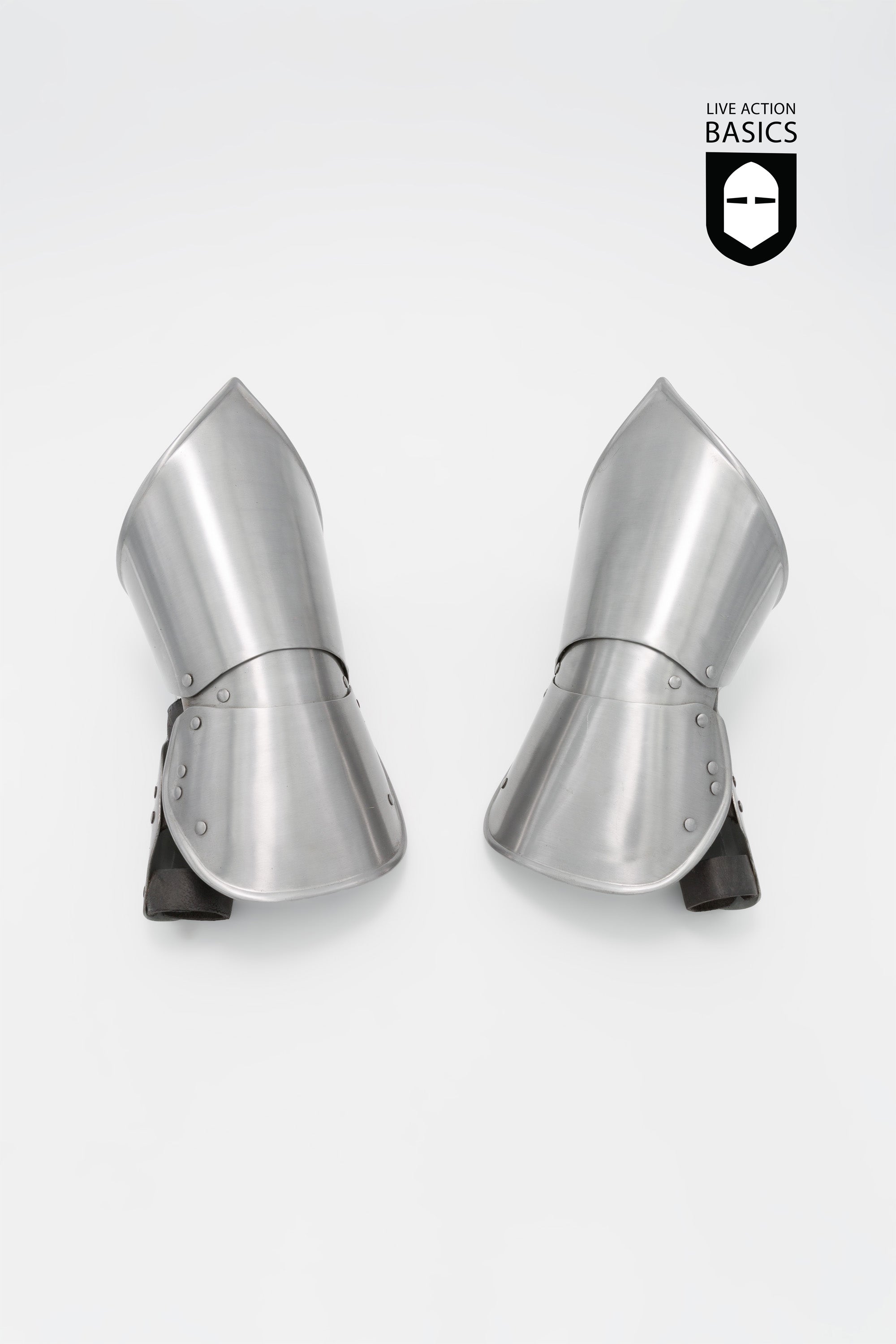 Basic Gauntlets made of mild steel, featuring an hourglass shape and adjustable straps for a secure fit.