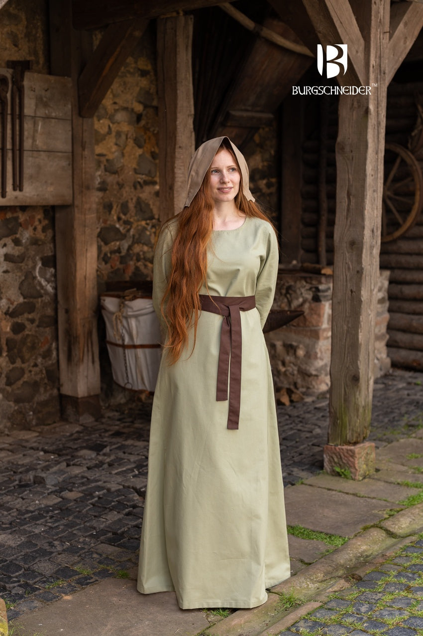 Hedwig Brown Belt made of 100% cotton, elegantly tied at the front, showcasing its rich brown color and simple design.