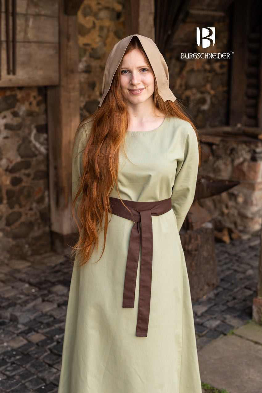 Hedwig Brown Belt made of 100% cotton, elegantly tied at the front, showcasing its rich brown color and simple design.