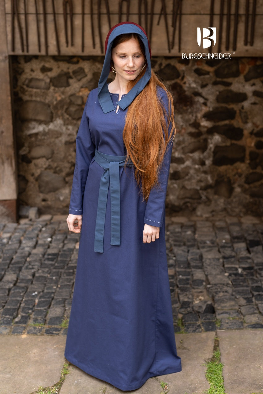 Hedwig Belt in Woad Blue, a stylish cotton accessory with a front tie, perfect for dresses and fantasy costumes.