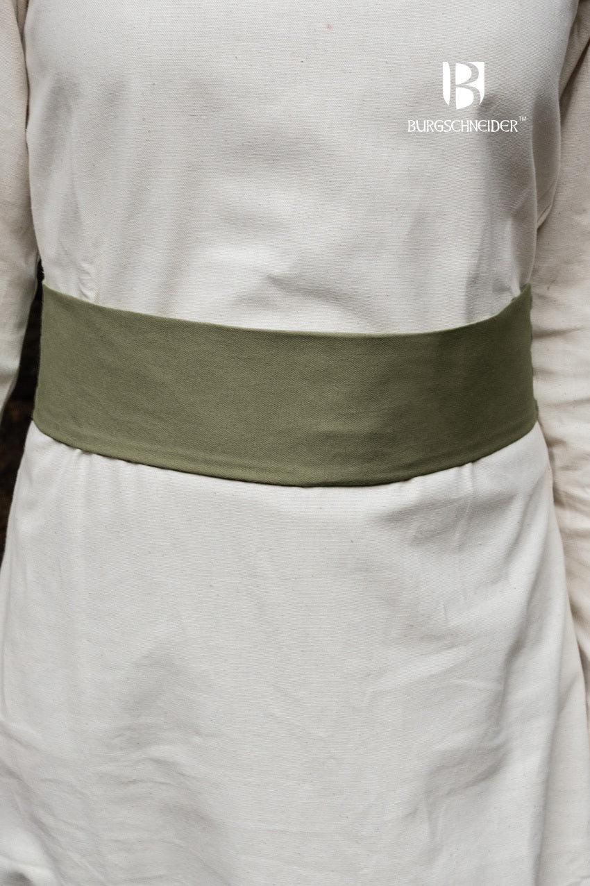Sieglinde Seaweed Belt made of 100% cotton, featuring elegant design with back ribbons for a secure fit.