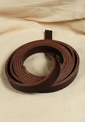 Dark brown full-grain leather belt strap, 19 mm wide, ideal for LARP and medieval costumes.