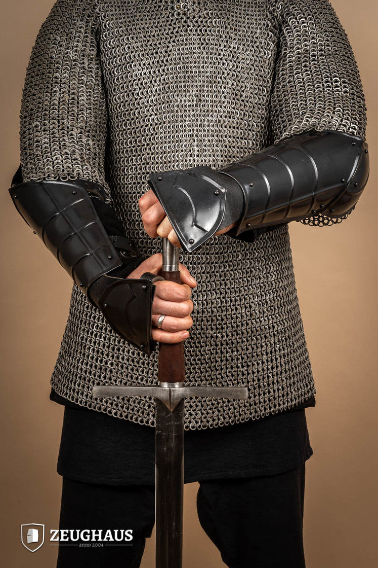 Bracers Champion Burnished featuring fluted design for arm protection and flexibility, suitable for various activities.