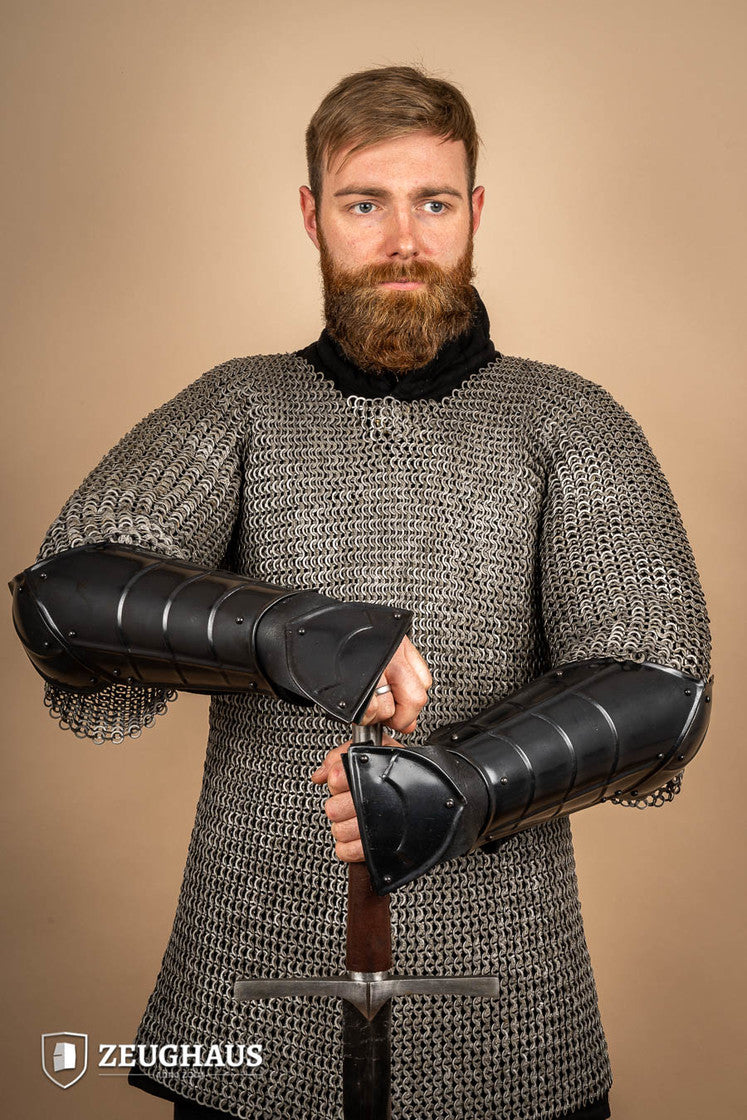 Bracers Champion Burnished featuring fluted design for arm protection and flexibility, suitable for various activities.