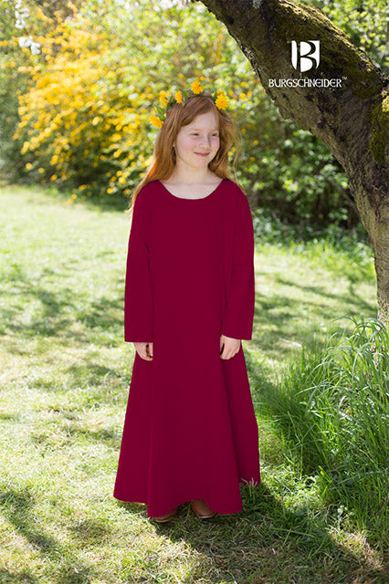 Children's Under Dress Ylvi in Bordeaux color, made from pure cotton, designed for comfort and durability for active kids.