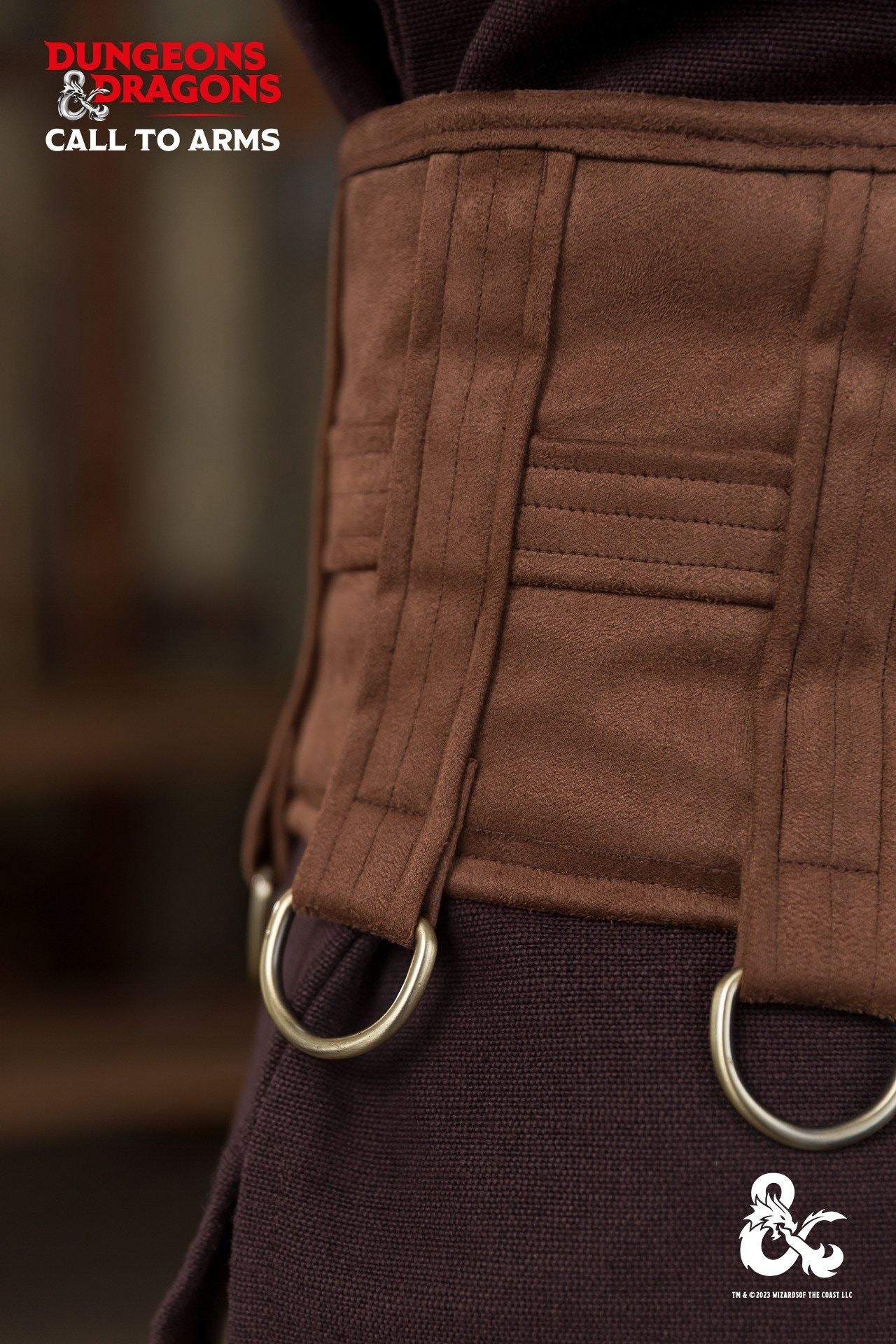 Dungeons & Dragons Barbarian Belt featuring faux suede exterior and D-ring straps for gear customization.