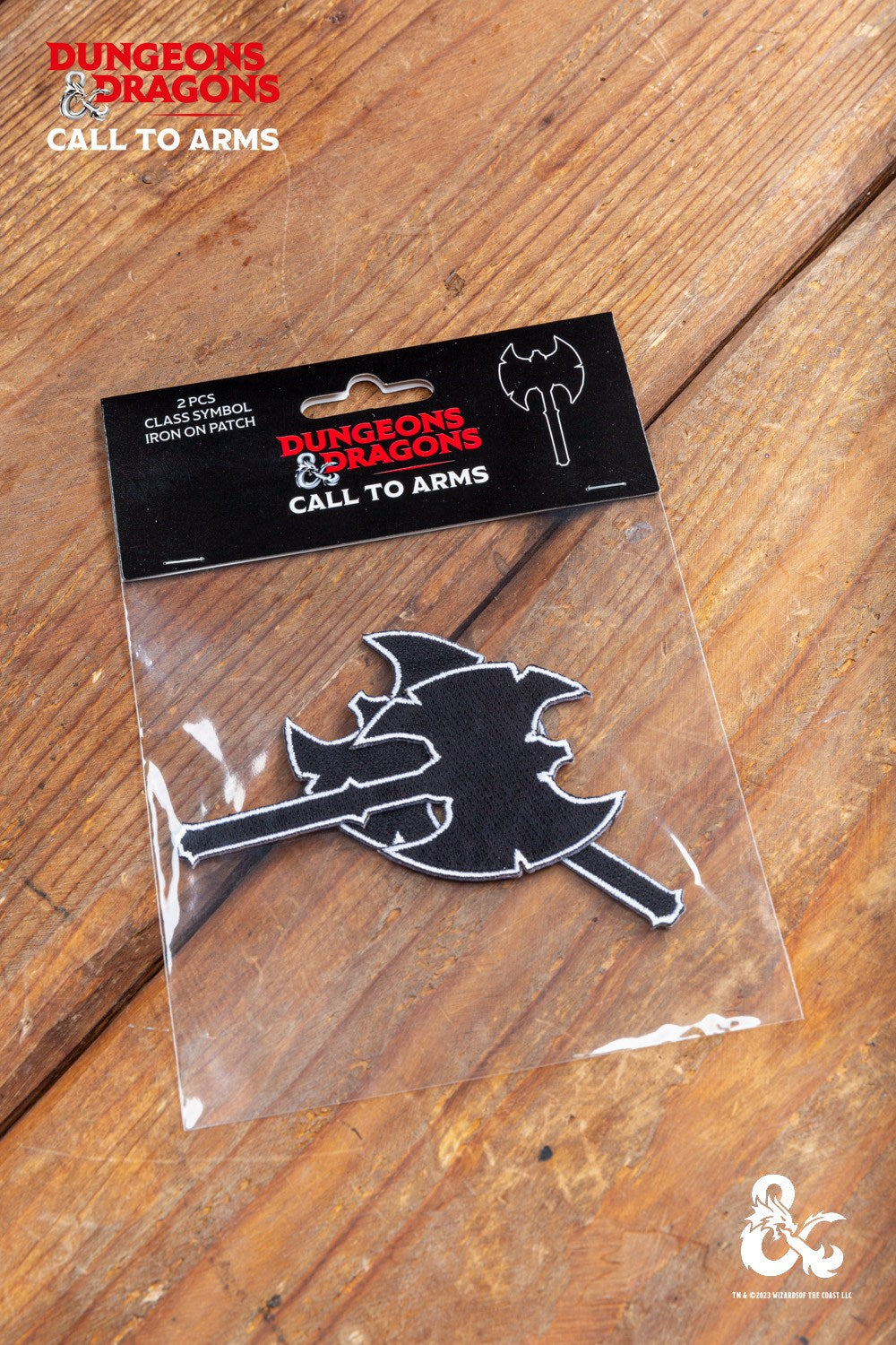 Dungeons & Dragons Barbarian Class Symbol Patch Set featuring vibrant designs and iron-on backing for easy application.