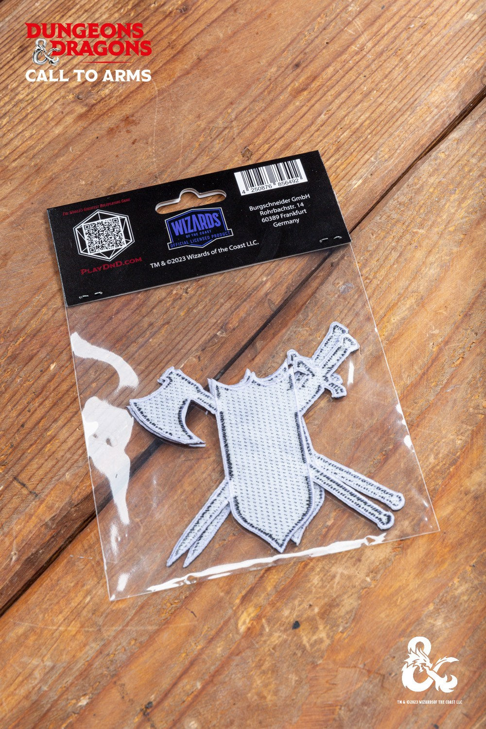 Dungeons & Dragons Fighter Class Symbol Patch Set featuring high-quality iron-on patches for personalizing garments and bags.