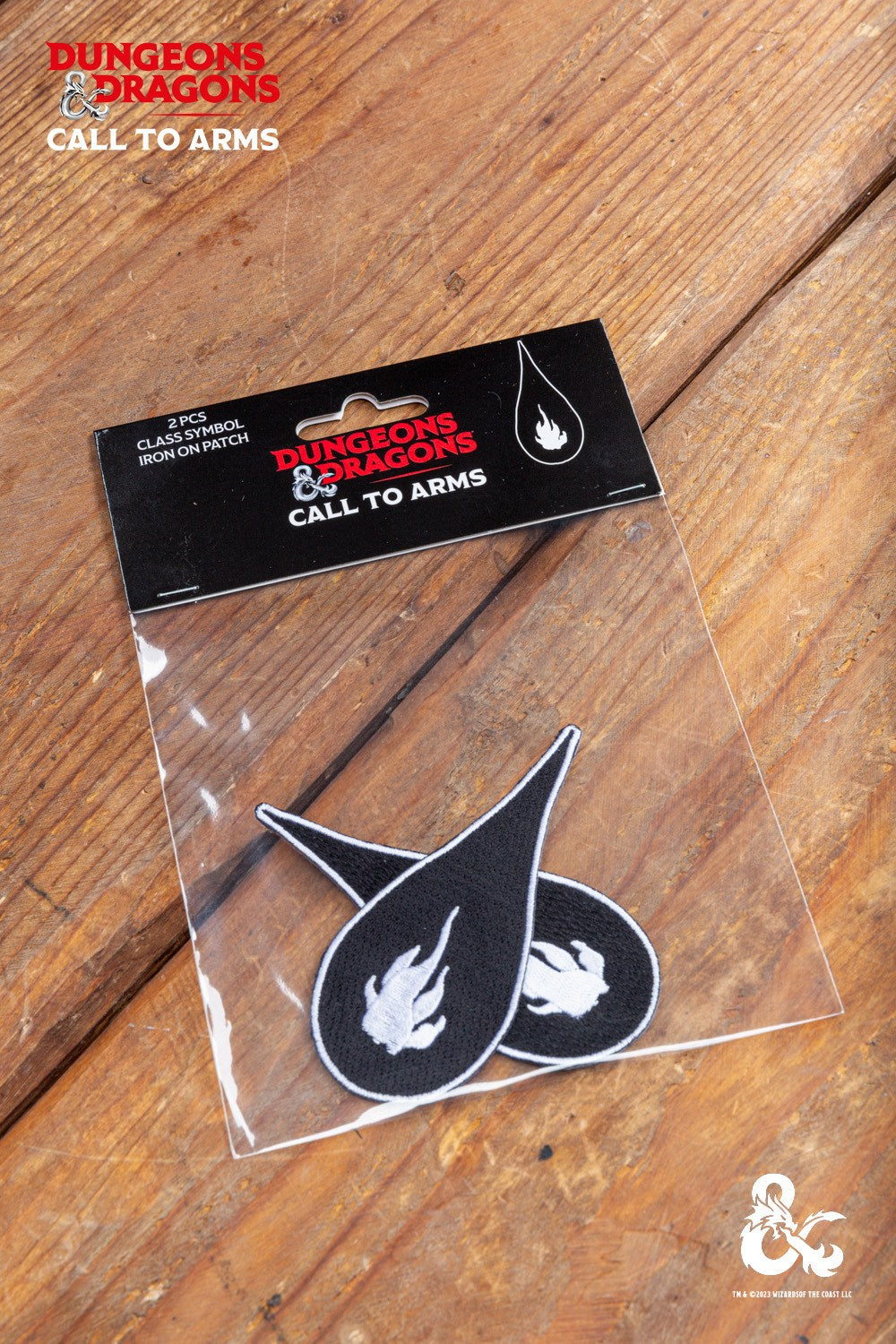 Dungeons & Dragons Sorcerer Class Symbol Patch Set featuring vibrant colors and intricate designs, perfect for personalizing garments and bags.