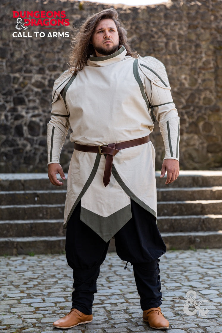 Dungeons & Dragons Cleric Garment Set featuring Natural and Seaweed colors, including bracers, shoulders, and tabard, designed for role-playing.