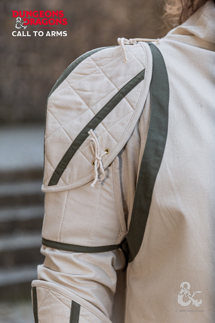 Dungeons & Dragons Cleric Garment Set featuring Natural and Seaweed colors, including bracers, shoulders, and tabard, designed for role-playing.