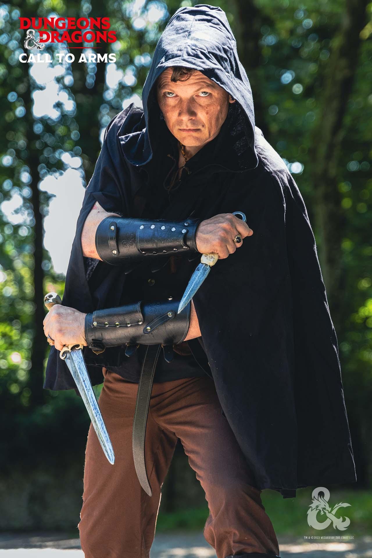 Dungeons & Dragons Foam Rogue Throwing Dagger with skull hilt and ring, designed for LARP and cosplay.