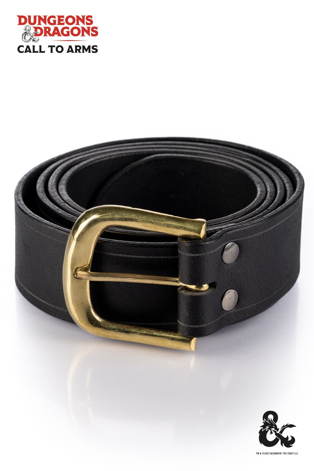 Dungeons & Dragons Leather Belt in black, featuring a stylish buckle and crafted from high-quality leather, perfect for character customization.