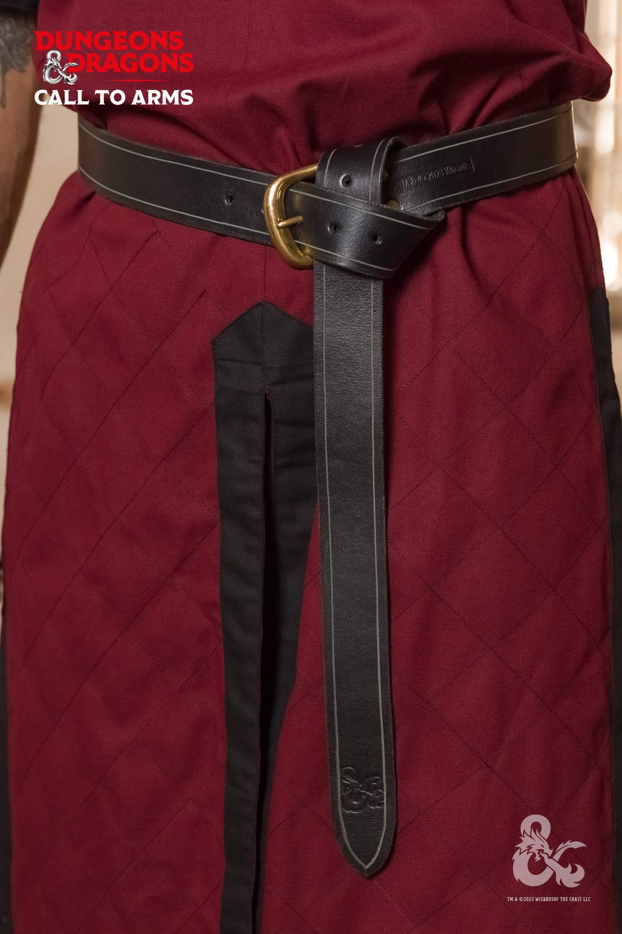Dungeons & Dragons Leather Belt in black, featuring a stylish buckle and crafted from high-quality leather, perfect for character customization.