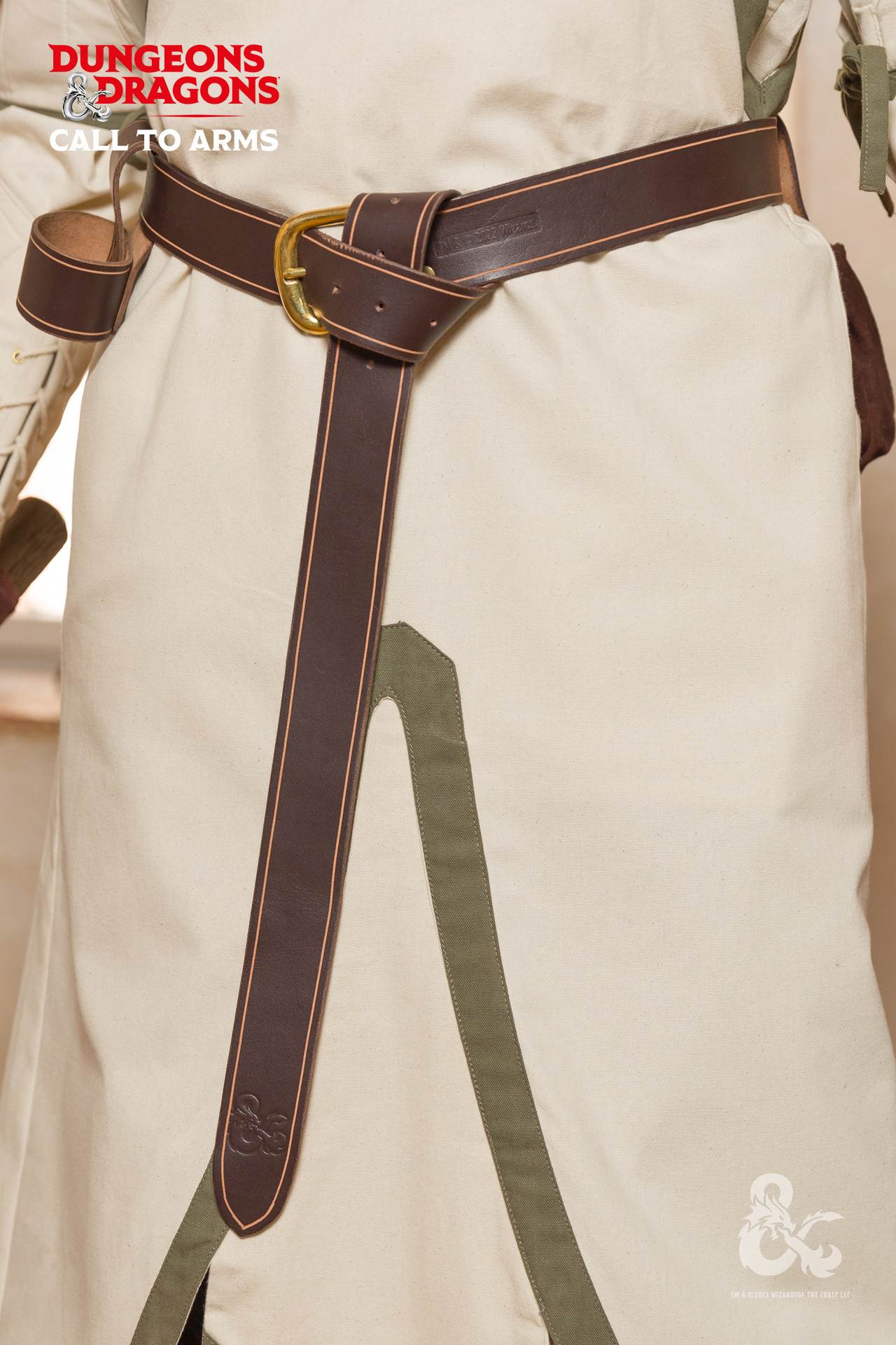 Dungeons & Dragons Leather Belt in brown with an eye-catching buckle, showcasing quality leather craftsmanship.