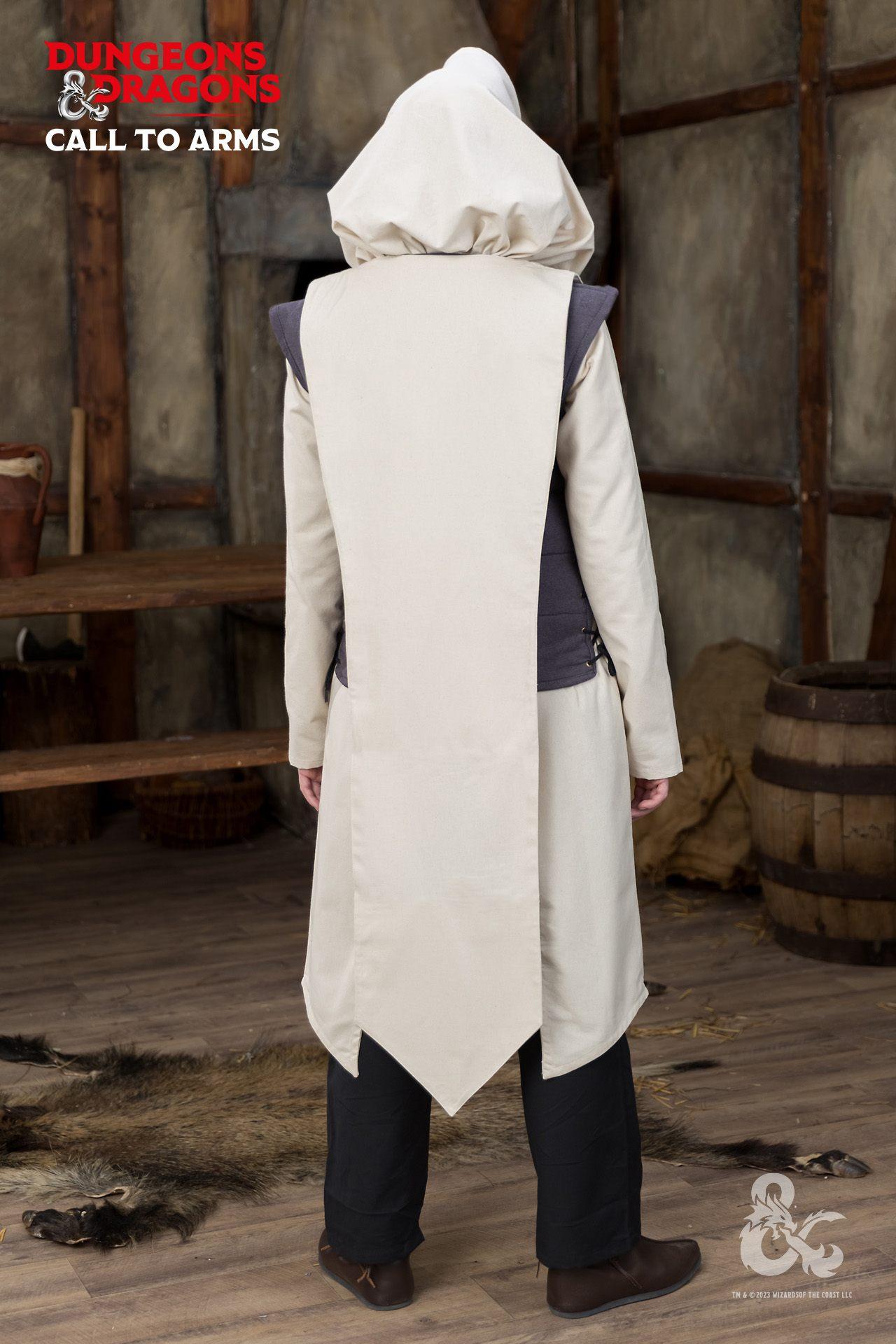 Dungeons & Dragons Paladin Tabard in Natural color, featuring a stylish slit neckline and pointed bottom hem, designed for comfort and movement.