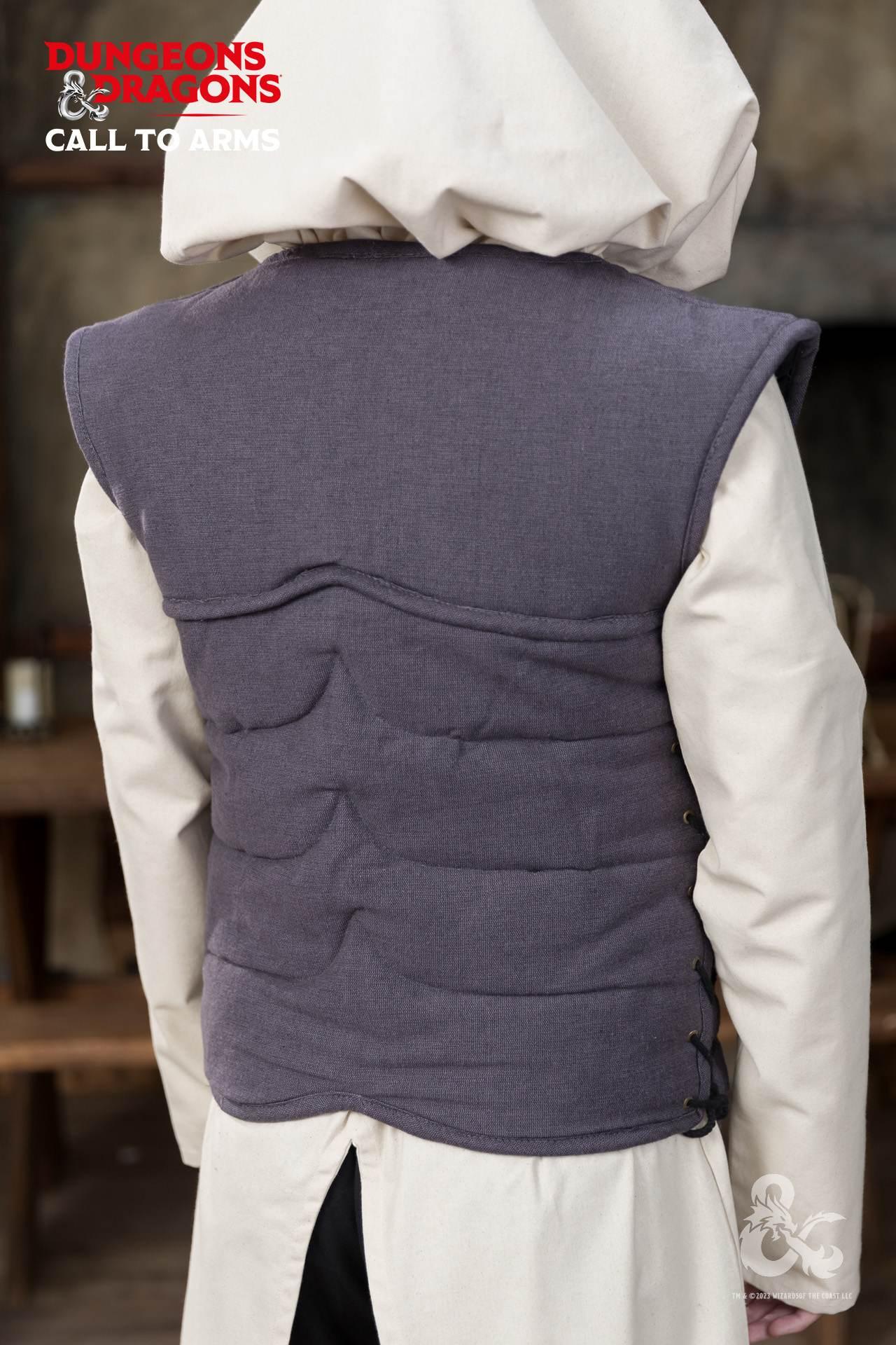Dungeons & Dragons Paladin Vest in grey, featuring a classic v-neck design and side lacing for a customizable fit.