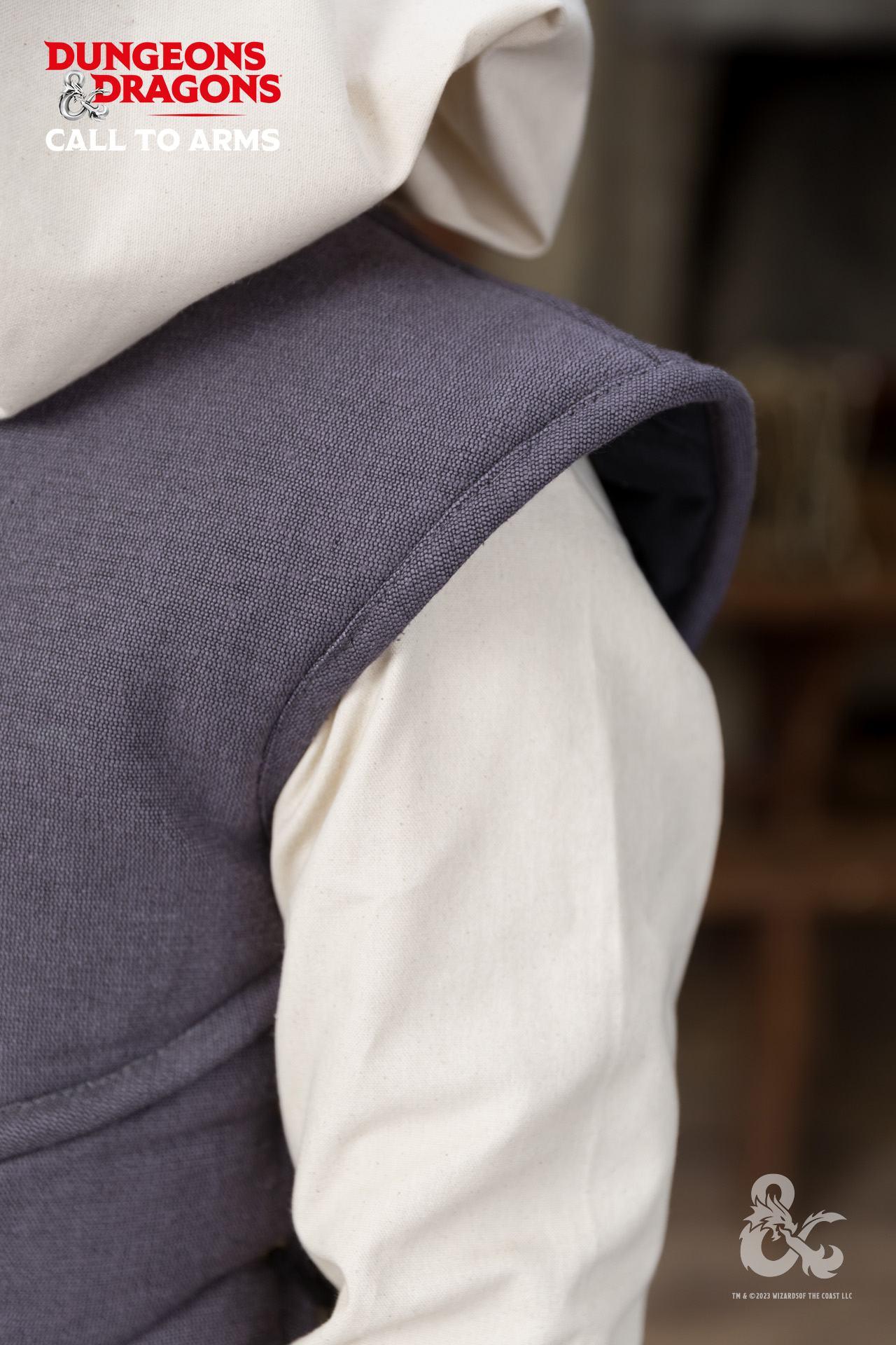 Dungeons & Dragons Paladin Vest in grey, featuring a classic v-neck design and side lacing for a customizable fit.