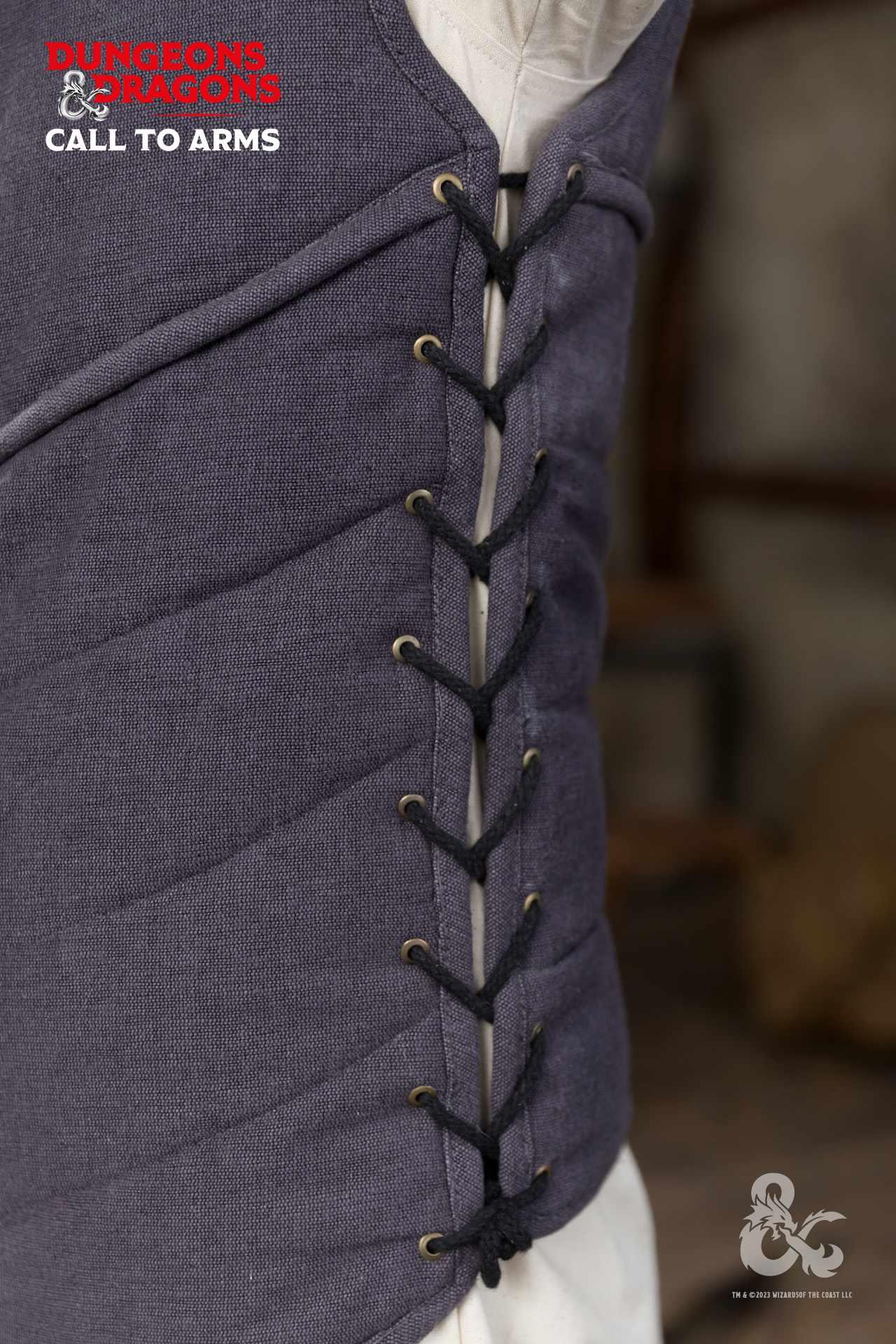 Dungeons & Dragons Paladin Vest in grey, featuring a classic v-neck design and side lacing for a customizable fit.