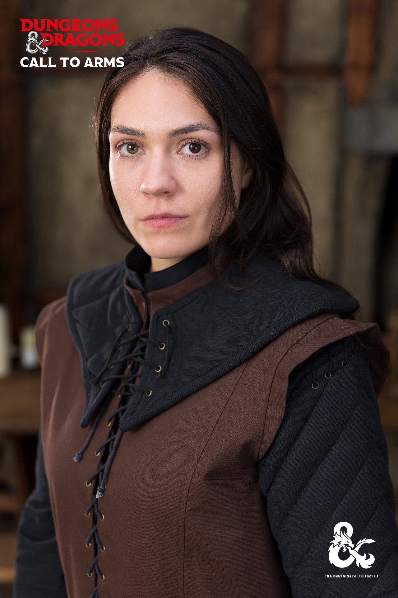 Dungeons & Dragons Ranger Collar in Black, featuring a quilted and padded design with lacing and bordered edges for a secure fit.