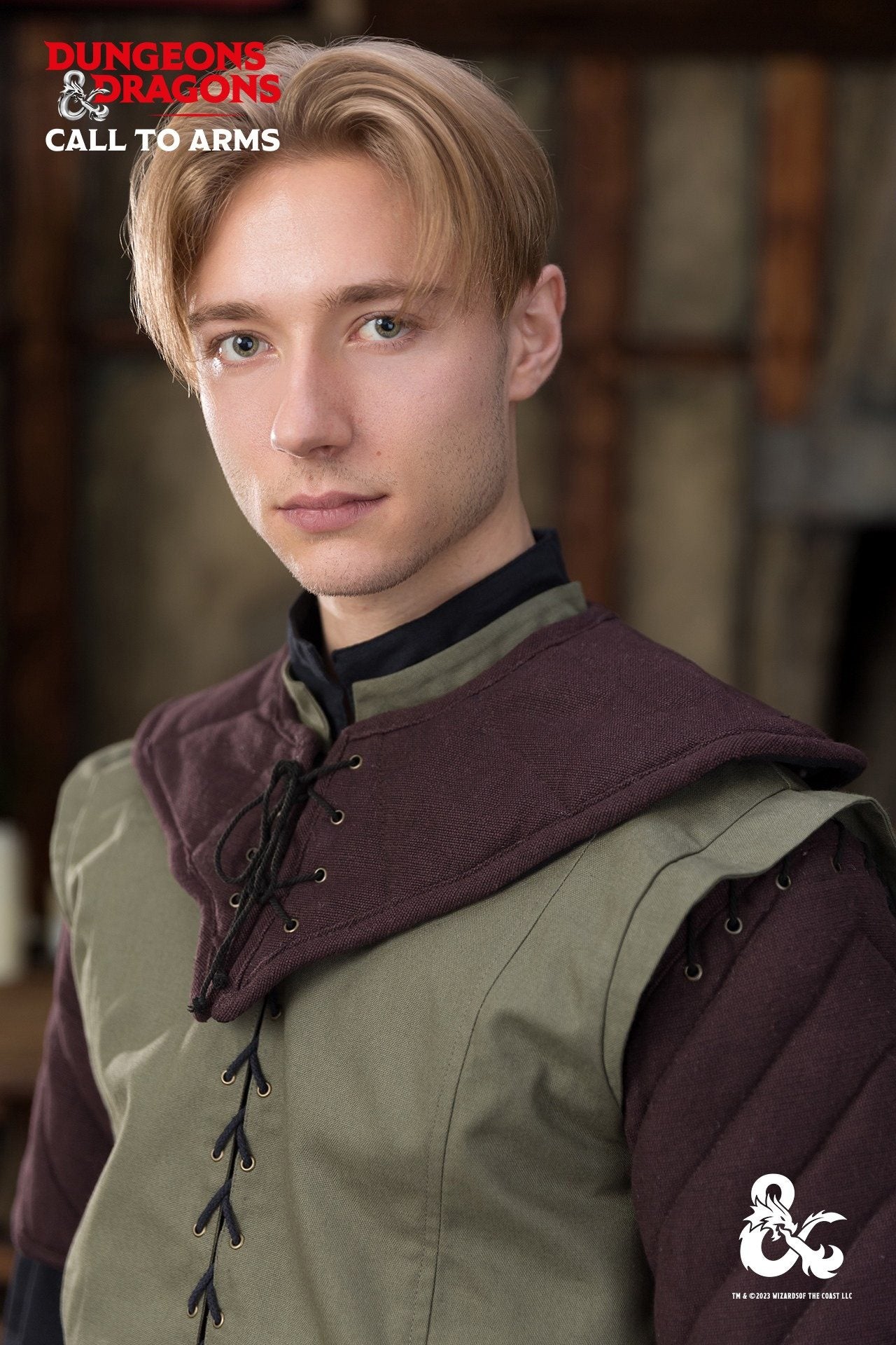 Dungeons & Dragons Ranger Collar in Brown and Black, featuring a quilted design and secure lacing for a stylish and comfortable fit.