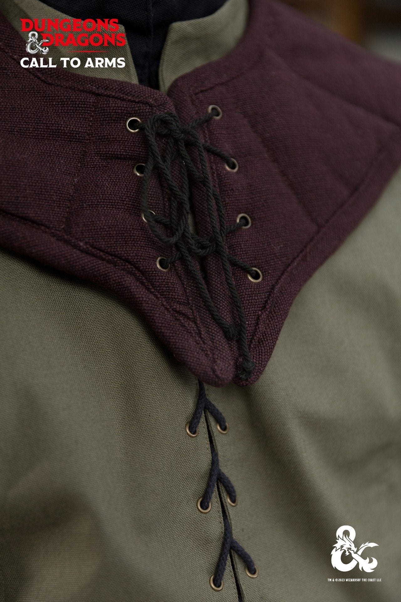 Dungeons & Dragons Ranger Collar in Brown and Black, featuring a quilted design and secure lacing for a stylish and comfortable fit.