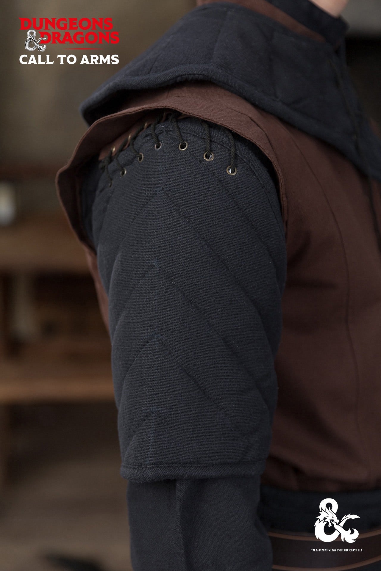 Black Dungeons & Dragons Ranger Sleeves with quilted padding and lacing customization at the sleeve caps.