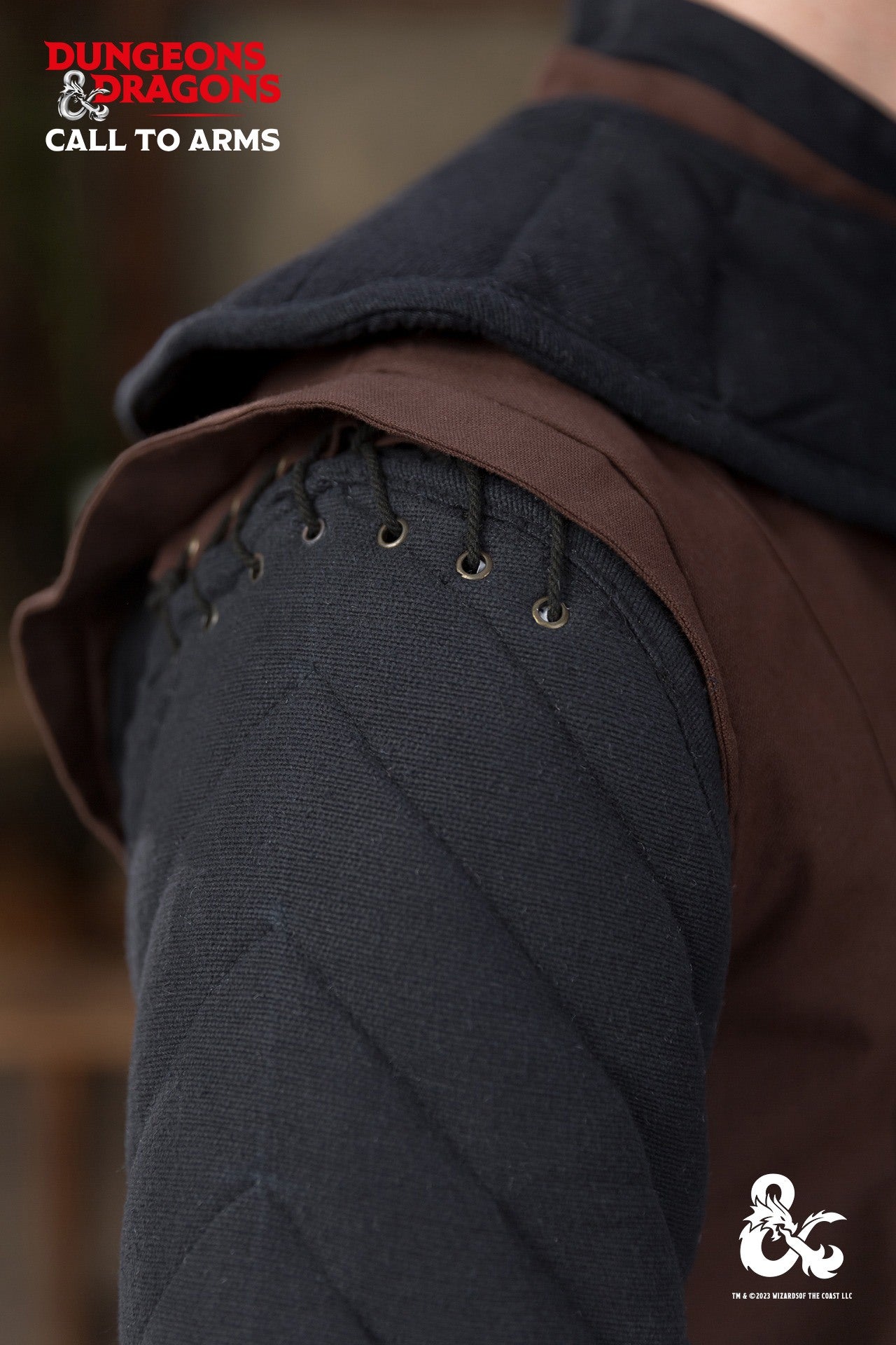 Black Dungeons & Dragons Ranger Sleeves with quilted padding and lacing customization at the sleeve caps.