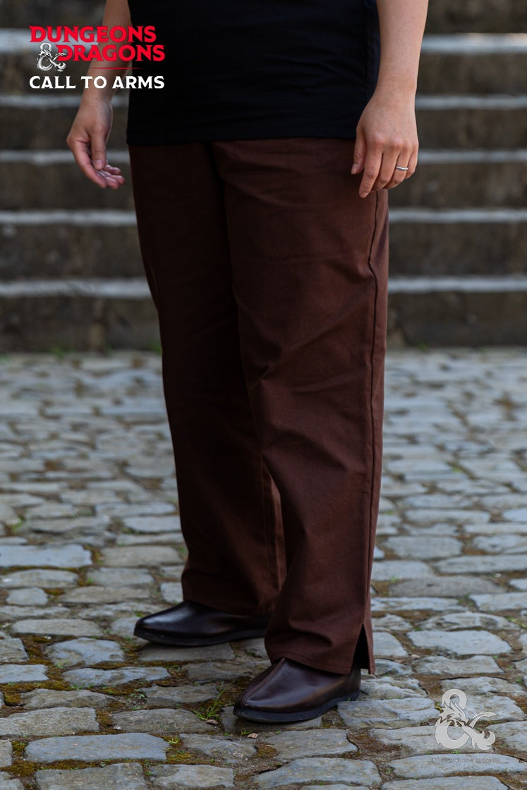 Brown Dungeons & Dragons Rogue Trousers designed for comfort and stealth, featuring a loose fit and versatile style.