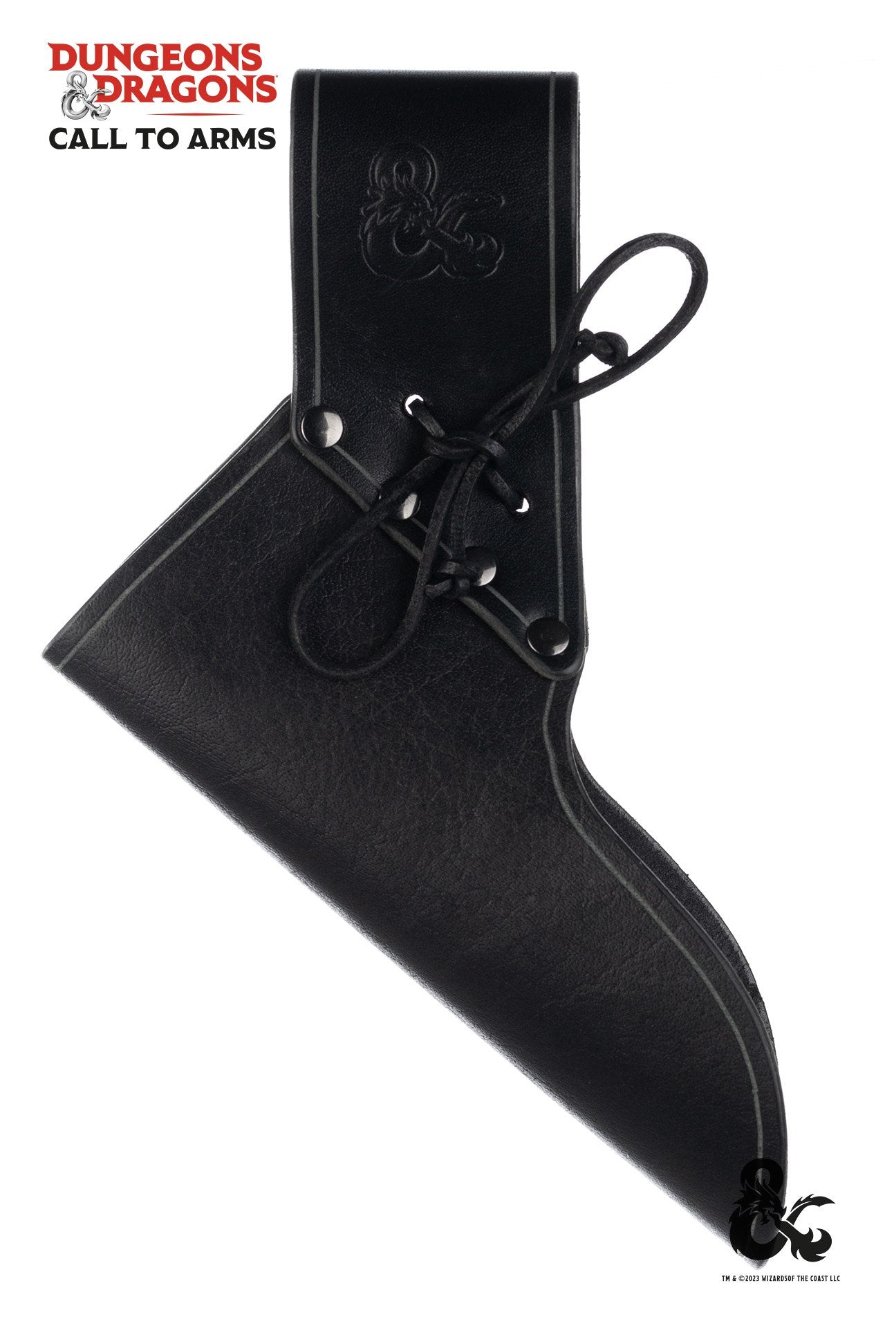 Dungeons & Dragons Sword Holder in black, designed to securely hold swords with adjustable ribbon and versatile belt attachment.