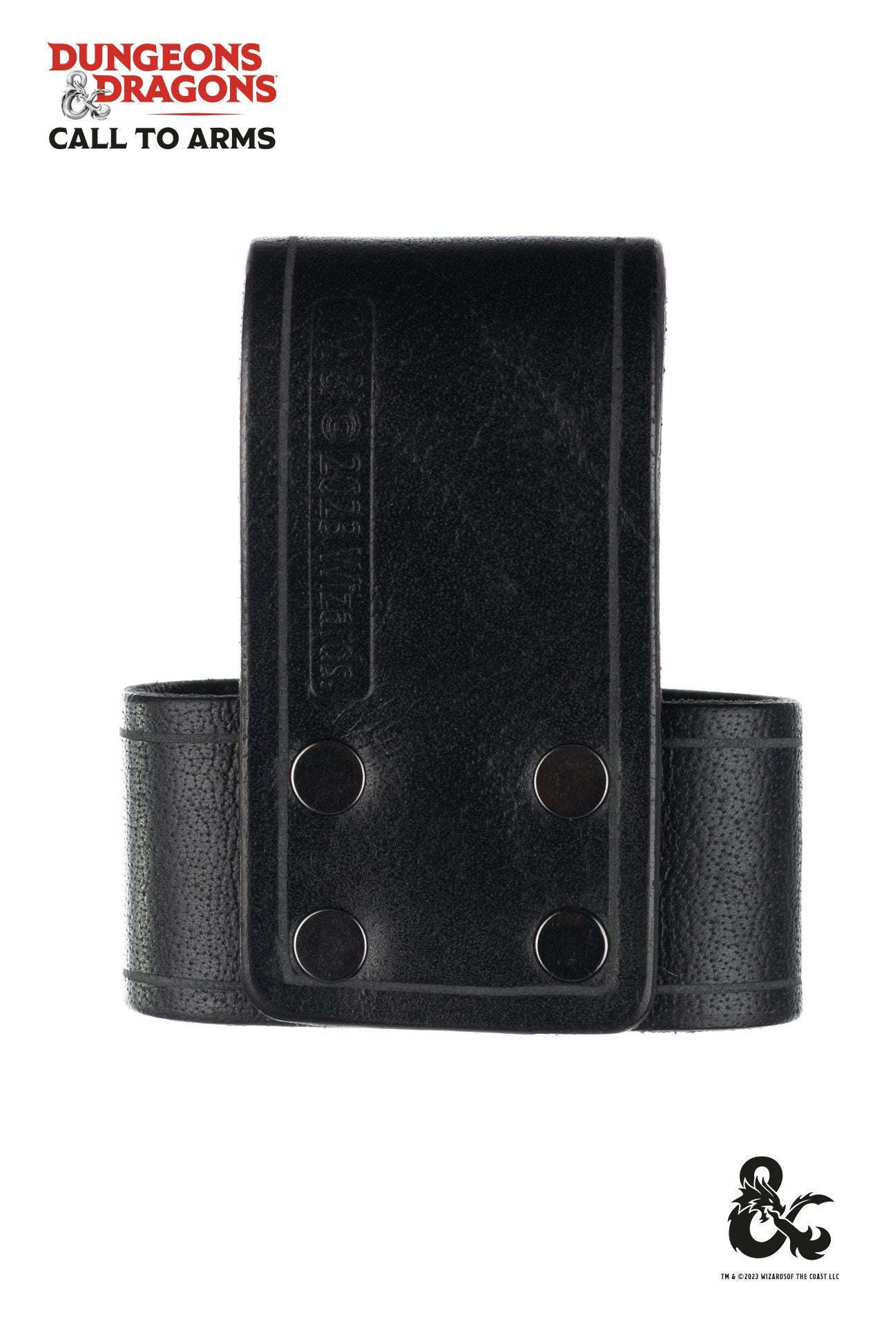 Dungeons & Dragons Weapon Holder in black leather, designed to carry bulky weapons like maces and axes, attached to a belt.