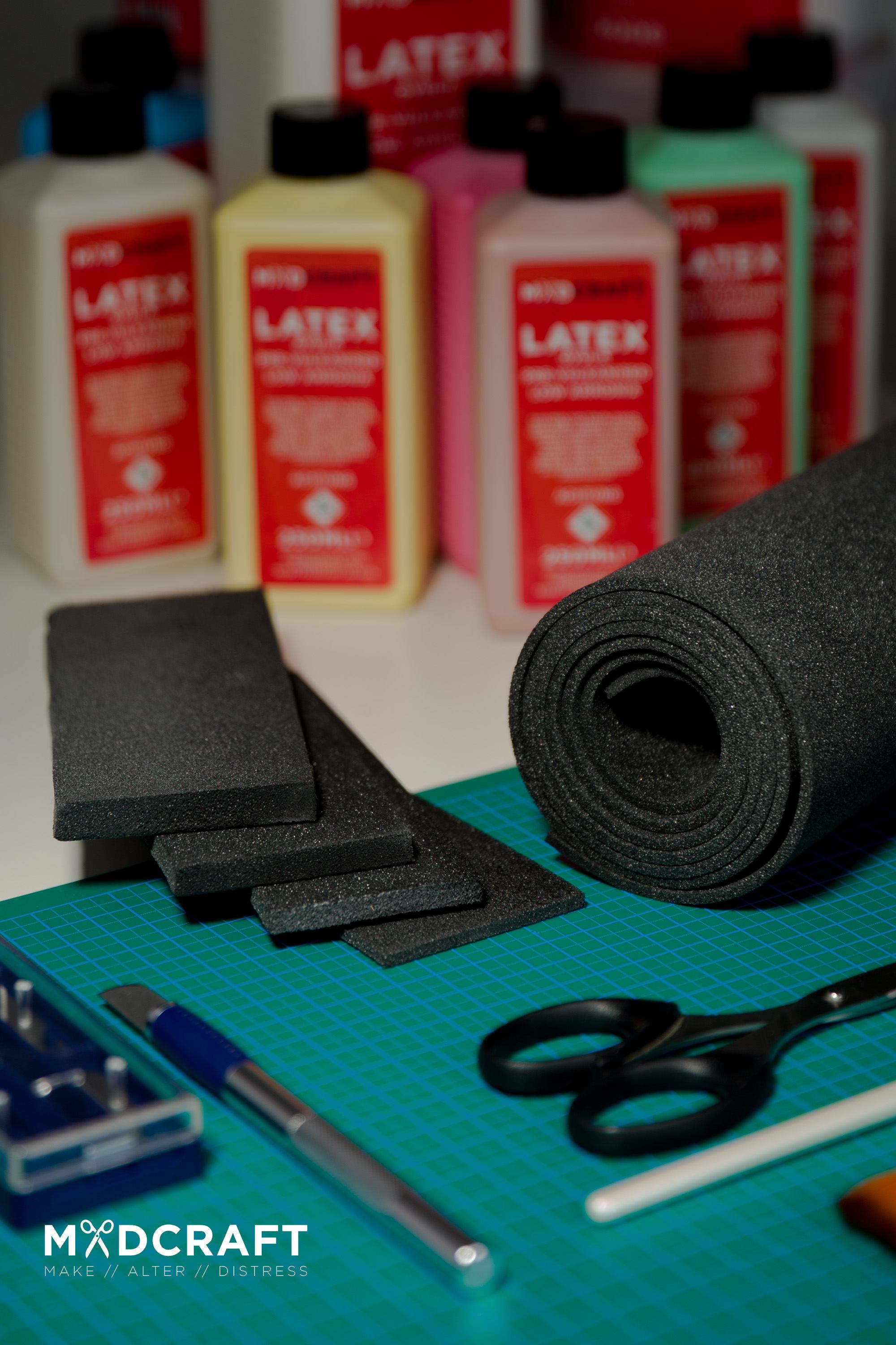 Foam Mat 120x40cm for crafting weapons, showcasing its size and texture.