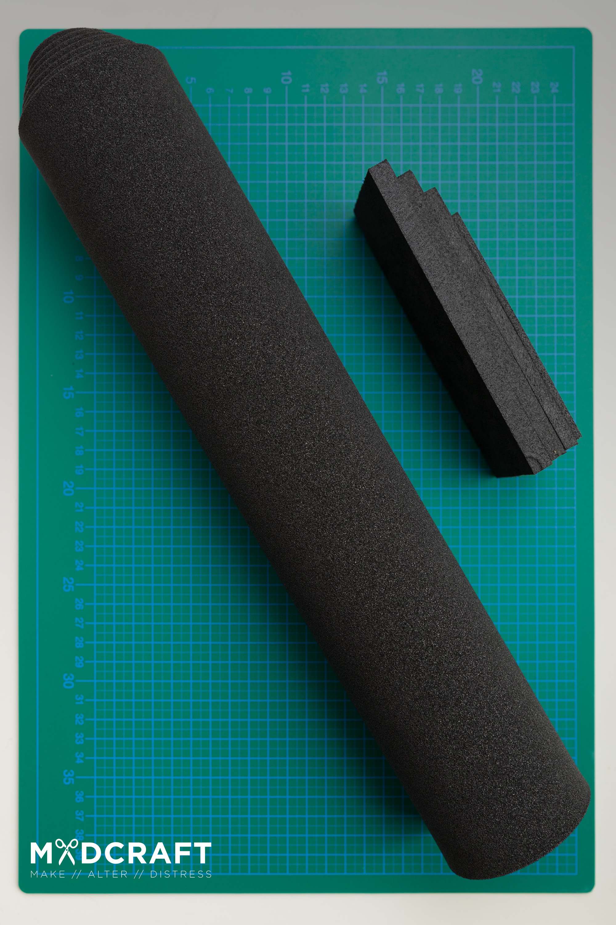 Foam Mat 120x40cm for crafting weapons, showcasing its size and texture.