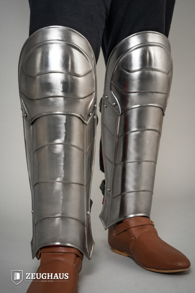 Greaves Champion Polished, featuring a fluted design for enhanced protection and a polished finish for durability.