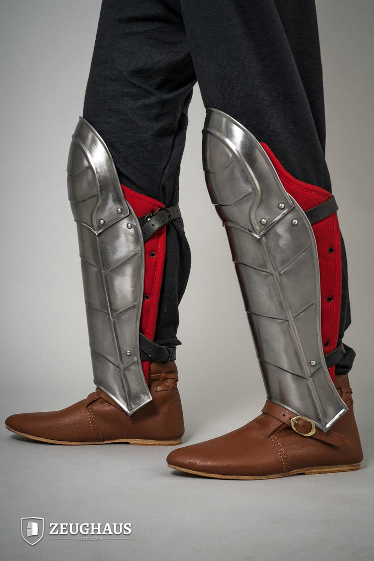 Greaves Champion Polished, featuring a fluted design for enhanced protection and a polished finish for durability.