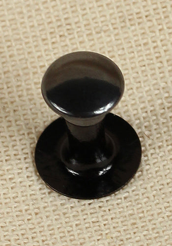 Hollow Rivet Ø6.8 x 10.5 mm in Iron/Anthracite, showcasing its sleek design and durable material, ideal for leather crafting.