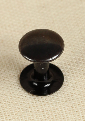 Hollow rivet Ø9,0 x 8,5 mm in iron/anthracite, showcasing its durable design and finish, ideal for leather crafting.